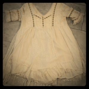 Free People cream gauze tunic Medium